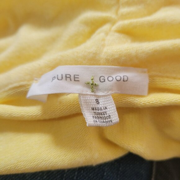 Yellow Drape Front Long Sleeve Cardigan By Pure Good Size S - Picture 3 of 4
